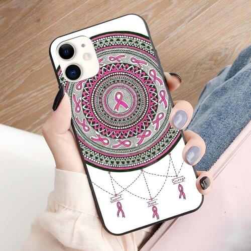 Breast Cancer Awareness soft TPU border phone case for iphone 11PRO 11PROMAX 11 X XS XR XSMAX 6 plus 7 7plus 8 8plus cover