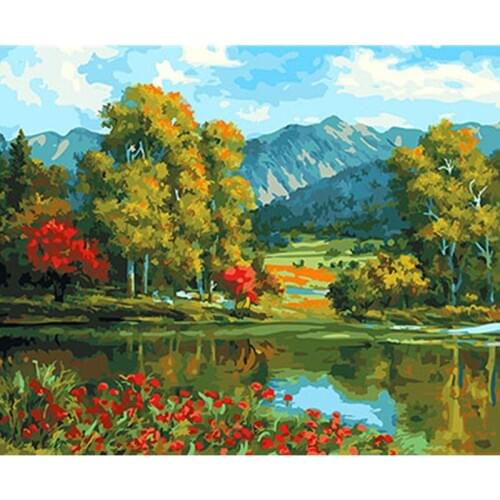 Landscape Framed Pictures DIY Painting By Numbers DIY Oil Painting On Canvas Home Decoration Drop Shipping GX25284 40X50CM