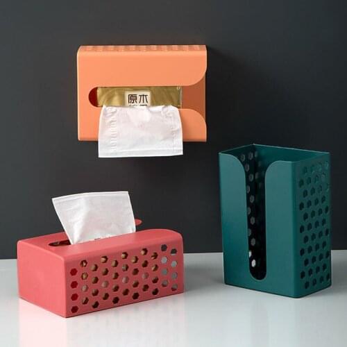 Living Room Wall-Mounted Tissue Boxes Organizer Box Household Kitchen Accessories Toilet Paper Holder Plastic Container