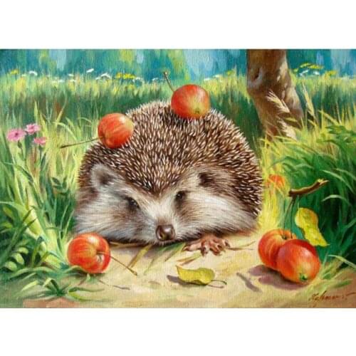 New Full Square Diamond 5D DIY Diamond Painting "Small hedgehog" Embroidery Cross Stitch Rhinestone Mosaic Painting Decor Gift