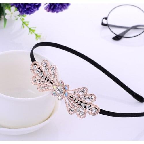 Korean Handmade Shining Rhinestone Headband Flowers Bow Stars Crown Big Pearl Fashion Hair Accessories For Girls Women