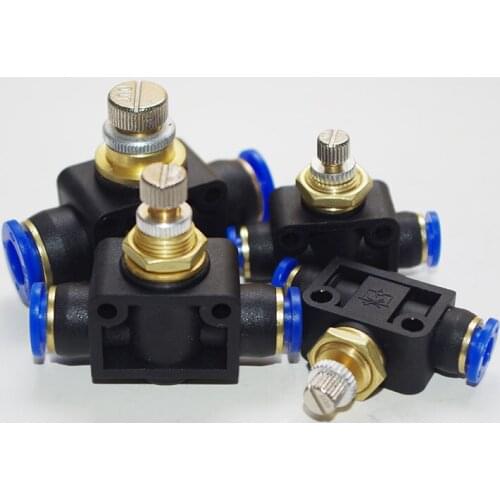 Pneumatic Airflow Regulator 4mm 6mm 8mm 10mm 12mm OD Hose Tube Gas Flow Adjust Valve Connector Fitting Air Speed Control Crane
