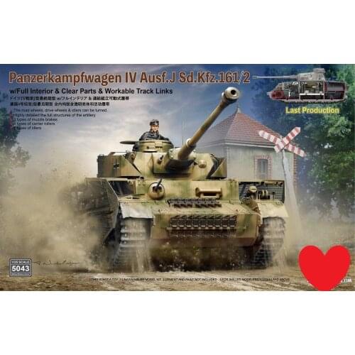 Rye Field Model RFM RM-5043 1/35 Pz.Kpfw.IV Ausf.J Sd.Kfz.161/2 Last Production w/Full Interior - Scale model Kit