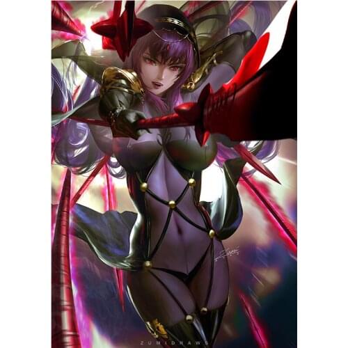Anime Game Sexy Girl Lancer Scathach Canvas Posters and Prints Custom Wall Art Hanging Pictures Decoration Painting for Room