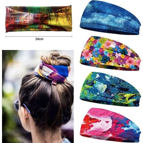 Hot Nonslip Elastic Folds Yoga Hairband Fashion Wide Sports Headband Running Accessories Summer Stretch Hair Band
