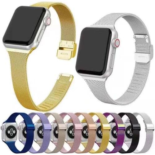 Slim Metal Watch Band for Apple Watch SE 6/5/4 40MM 44MM Bracelet Loop Strap for iWatch Series 3/2/1 38MM 40MM Wrist Watchband