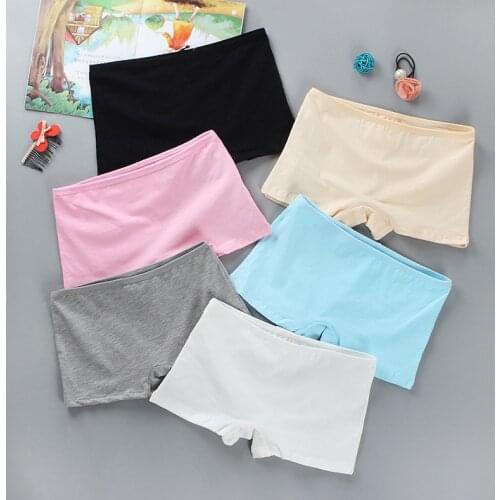 4pcs/lot Girls Boxer Panties Cotton Children Underwear for Teens Teenage Shorts Boxer Sport Girls Panties Student Brief 8-16Y