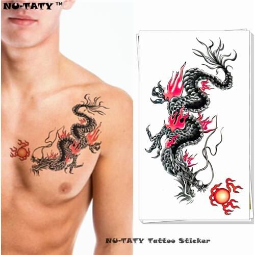Nu-TATY Spitfire Dragon Temporary Tattoo Body Art Flash Tattoo Stickers 17*10cm Waterproof Fake Tatoo Car Styling Wall Sticker