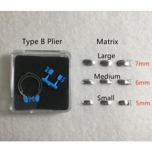 Dental Matrix Clip Clamps Wedges Tinas Type B Plier Kit Autoclave 121° Ring Clip Matrices 100pis/pack