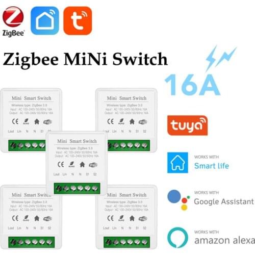 Mini tuya zigbee switch smart wireless switch module 2 way switch compatible alexa google zigbee hub smartthings smart life APP