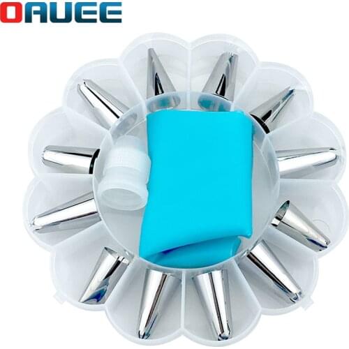 12pcs Cake Decorating Tools Pipe Icing Nozzles Baking Supplies Stainless Steel Dessert Decoration Kitchen Accessories