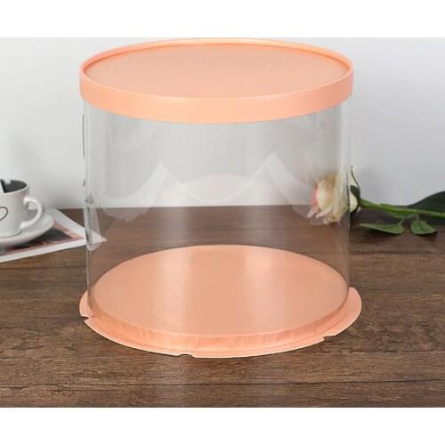 2pcs Peach Round Cake Box Birthday Wedding Christmas Party High Cylindrical Home Bakery Packaging Box Boite de gateau