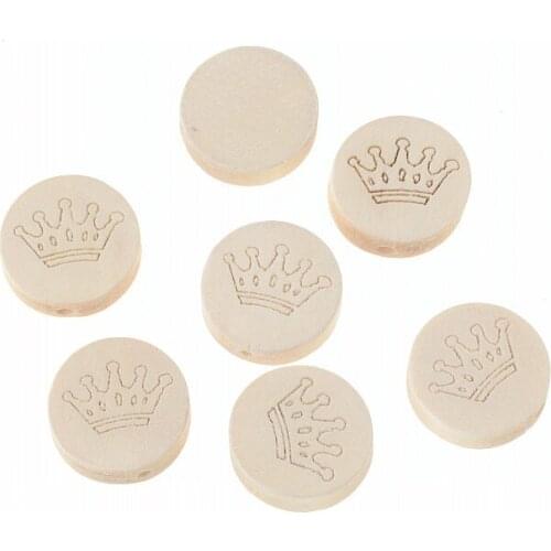 20pcs 20mm Nature Wood Crown Round Spacer Beads For Baby DIY Crafts Kids Toys Spacer Beading Bead Jewelry Making DIY