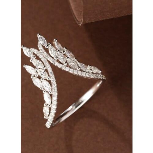 2021 New Trend Punk Rings Unique Creative Big V-Shape Design Luxury Jewelry For Women Wedding Cocktail Party Best Friend Gift