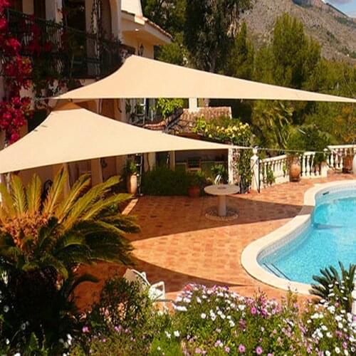 4 Sizes Triangle Shape Waterproof Sun Shade Canopies Sails Outdoor Camping Hiking Yard Garden Shelters UV Block Top Cover