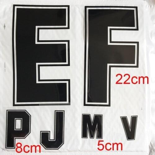 8CM Black Color Letter A-Z Heat Transfer Patches Name Sporty Cloth Sticker Hot Heat Transfer DIY Iron On Clothing Bag Shoes