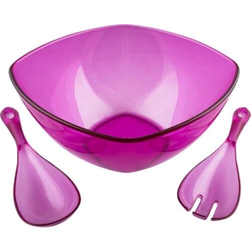 Acrylic Pink Color Square Salad bowl