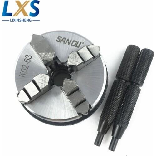 Machine Tools Accessories K02-63 4 Jaw Mini Lathe Chuck Manual Self-Centering Lathe Chuck With Lock Rods