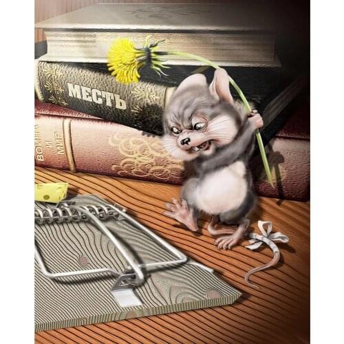 DIY 5D Diamond Painting Cross Stitch Angry rat Mosaic Kit Diamonds Embroidery Square Drill Handcraft Home Decor Craft gifts P877