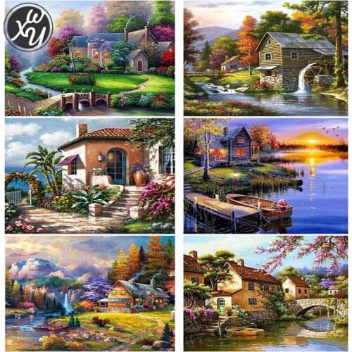 Diamond Painting Village Diamond Art Painting Kits Landscape Diamond Mosaic Diamond Embroidery Stitch Square Diamond Accessories