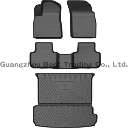 Car Floor Mats Trunk mat Full Complete Waterproof For Audi Q7 7-seats 5-seats 2016-2020
