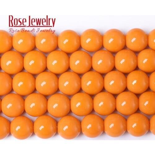 Natural Orange Jades Stone Round Beads for Jewelry Making 8mm 15 Inches Spacer Beads Diy Bracelet Wholesale