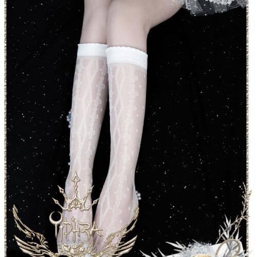 Flowers Wedding Dress ~ Sweet White Lolita Long Socks for Summer
