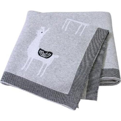 Baby Blankets Knitted Cartoon Animal Newborn Swaddle Stroller Soft Bedding Infant Boys Girls Wrap Blanket Children Quilts