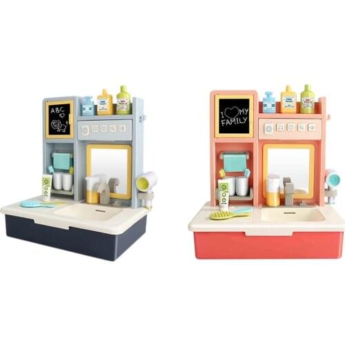 Electric Pretend Play Sink Set Musical Toy with Kids Drawing Board