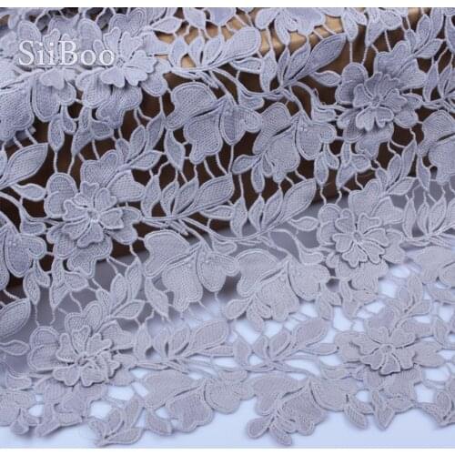 Purple red 3D floral applique hollowout floral embroidery guipure lace fabric for dress African lace tissu telas cloth SP5187