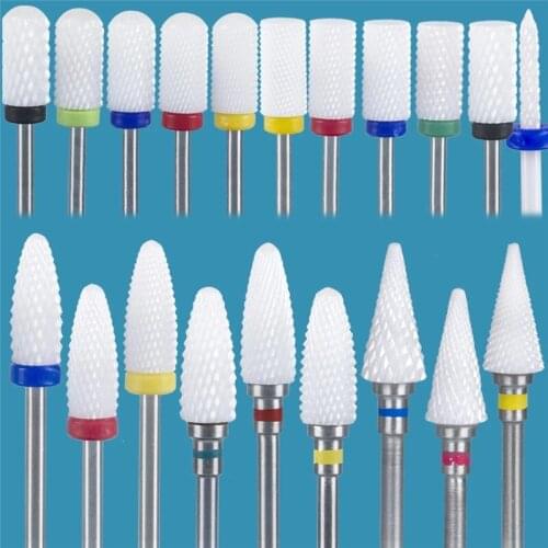Milling Cutter For Manicure Ceramic Mill Manicure Machine Removing Gel Varnish Nail Art File Accessories Machine Nail Drill Bits