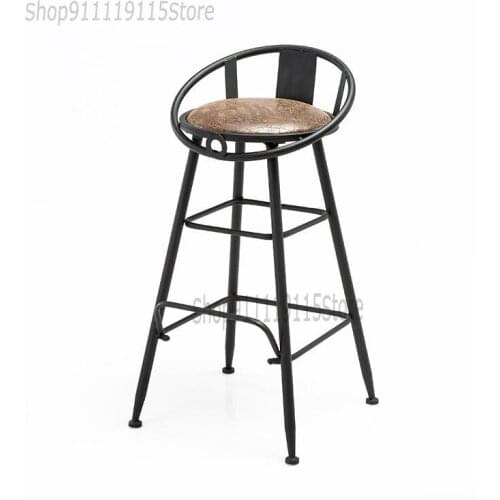 Customized High Chair And Chair Bar Iron Back Bar Chair High Stool Coffee Shop Leisure Bar Stool Bar Chair Restaurant High Chair