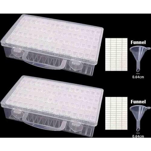 28/56/64 Grids Diamond Painting Box Storage Tool Accessories Bead Container Rhinestone Diamond Embroidery Stone Storage Box