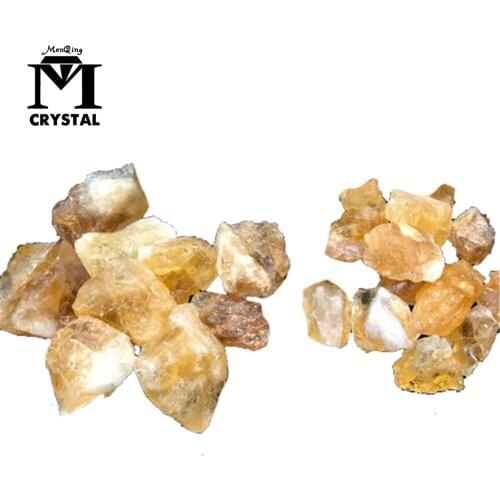 Natural rough citrine Lemon yellow gravel Quartz crystal Mineral specimen rock healing Reiki stone home decoration