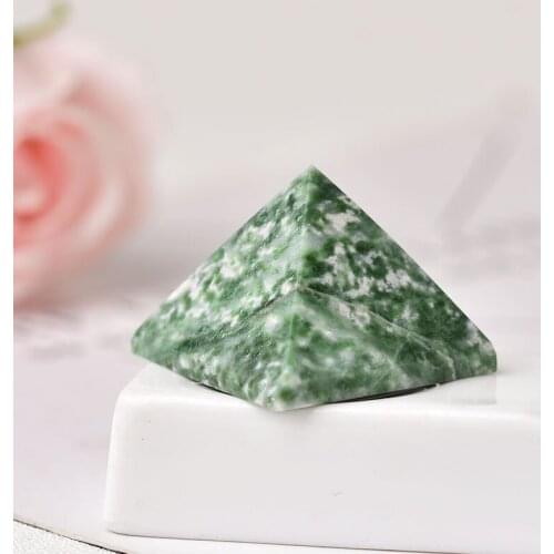 Natural Crystal Pyramid Quartz Healing Stone Chakra QingHai Jade Reiki Crystal Point Home Decor Crafts Of Gem Stone 1PC
