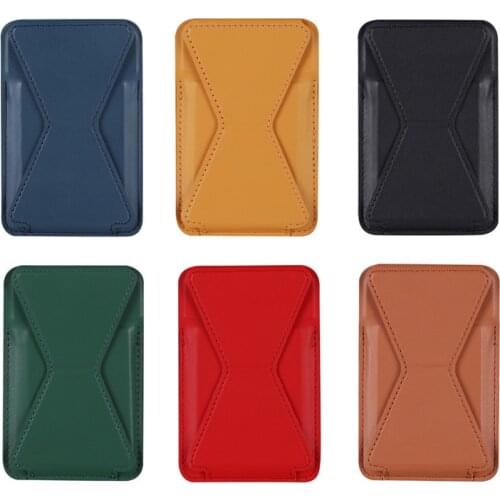 Strong Magnetic Card Holder Leather Macsafe Card Slots For iPhone 12 Pro Max Mini 12Pro Magsafing Case Card Pocket Wallet Stand
