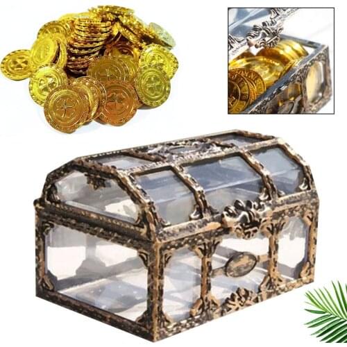 Transparent Coin Storage Box Jewelry Storage Box Storage Box Treasure Chest Metal Lock Mini Holder Cases Fashion Beautiful