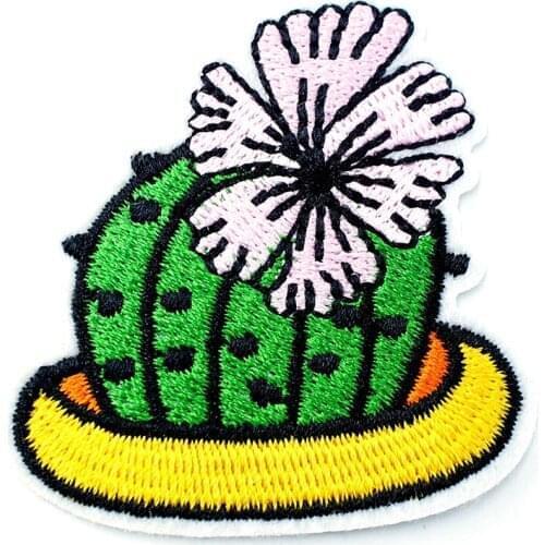 Cactus Size:5.5x5.7cm DIY Patches Cloth Patch Embroidered Cute Badges Hippie Iron On Cartoon Patches For Clothes Sticker