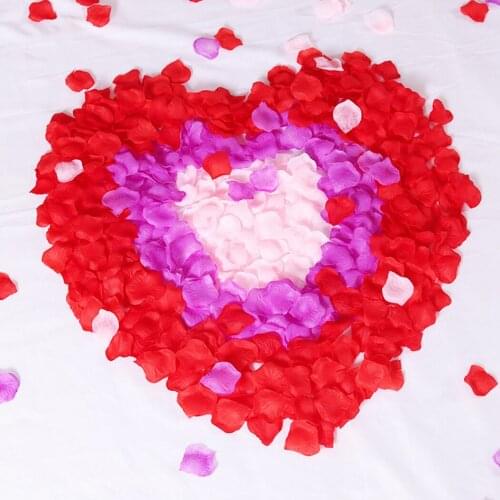 1000PCS Lifelike Non-Woven Flowers Rose Petal Decorative Artificial Petal Flower Petal For Wedding Decor Party DIY Accessories
