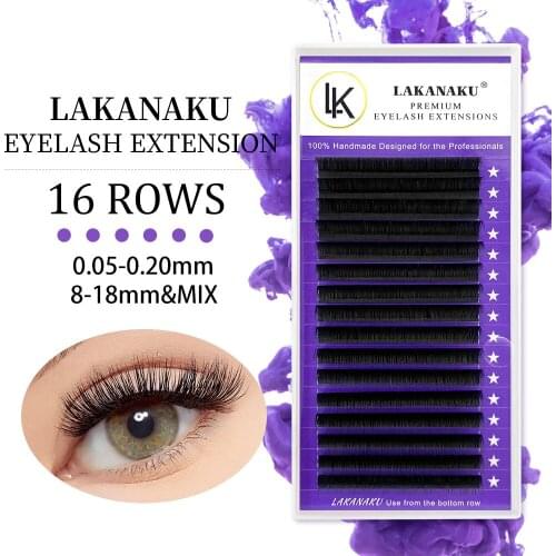 LAKANAKU Cashmere Mink Lash Extensions Individual Silk Eyelashes D Curl Lashes Tray All Size Cilios Supplies Fast Delivery