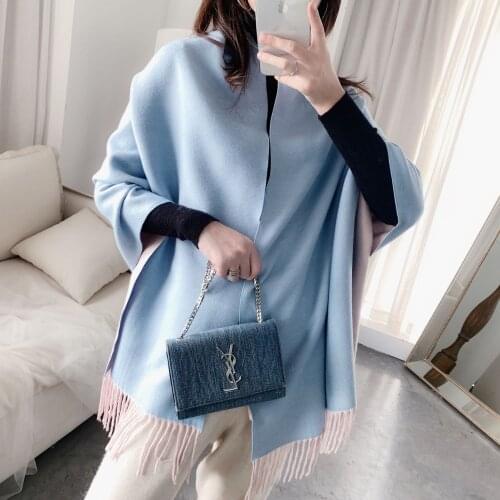 2020 New Warm Spring and Autumn Imitation Cashmere Scarf Double-sided Air Conditioning Shawl Sweet Lady Scarf