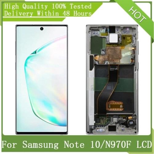 6.3" SUPER AMOLED For SAMSUNG GALAXY Note10 N970 N970F N9700 With Frame LCD Display Touch Screen Digitizer Assembly Replacement