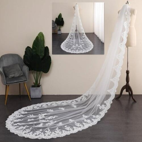 Vintage Flowery Wedding Veil,1 tier Elegant Bridal Wedding, Cathedral Veil, Bridal Veil,Chapel Veil, Waltz Veil,Blusher wedding