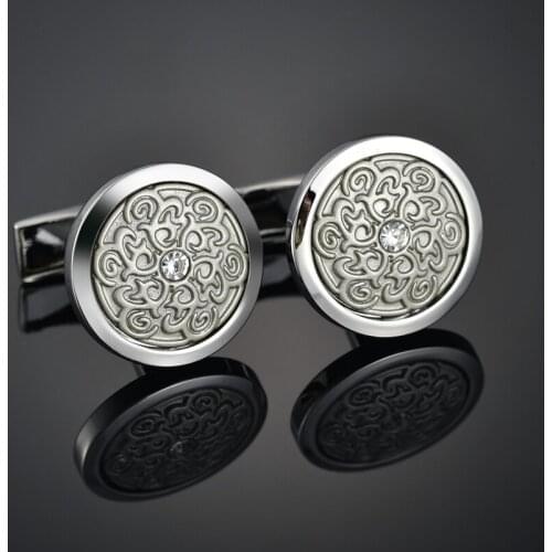 High quality French mens light bronze relief dragon zircon Cufflinks