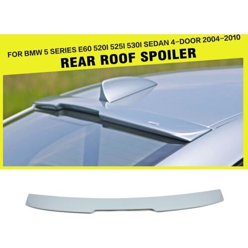 Car Rear Roof Spoiler Window Wing for BMW 5 Series E60 520i 525i 530i Sedan 4-Door 2004-2010 ABS Grey