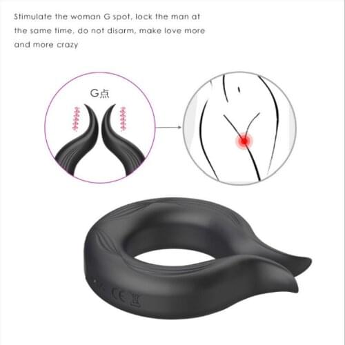 Charging Silicone Vibration Penis Lock Ring Male Delay Masturbation Device Vibrator Clit Stimulation Sex Toys For Couple