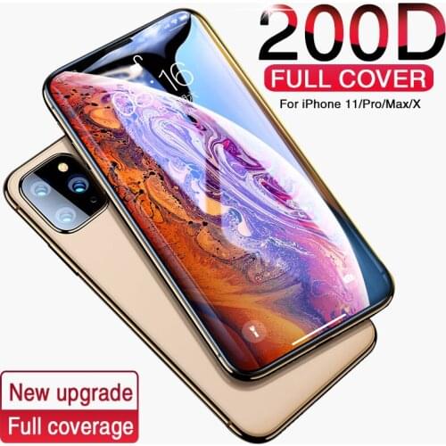 200D Curved Full Cover Protective Glass On The For iPhone 11 11 Pro X XS Max XR Tempered Screen Protector Film iPhone 11 Glass