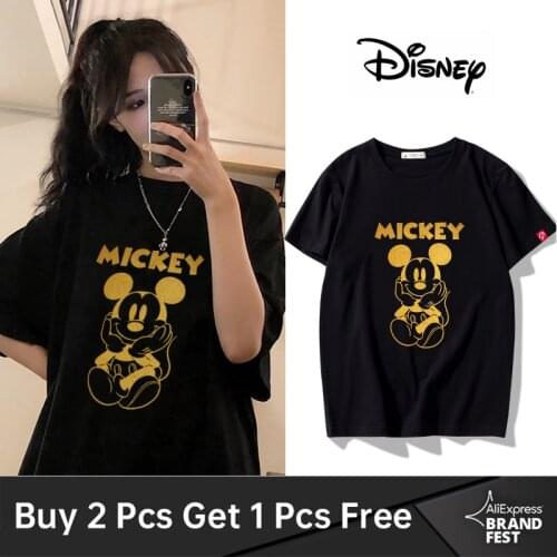 2021 Disney Chic Mickey Mouse Print Cartoon Women T-shirt Harajuku O-Neck Y2K Casual Short Sleeve Loose Female Tee Tops 5 Colors