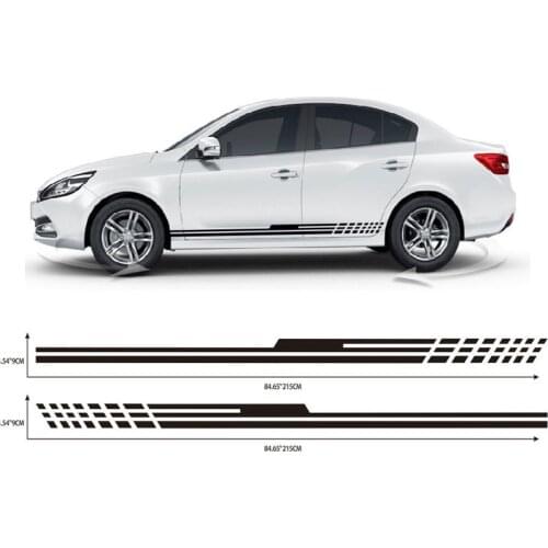 2Pcs Black Vinyl Graphics Decal Kit Car SUV Truck Left/Right Side Strip Sticker
