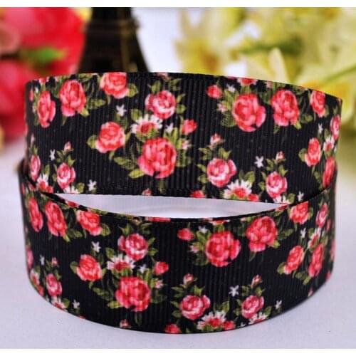 22mm 25mm 38mm 75mm Flowers Cartoon Printed grosgrain ribbon party decoration sewing supplies 10 Yards X-00224